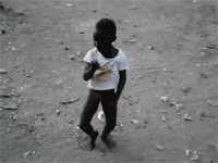 breakingpanda:   The moment when you realize a child living in total poverty is more happy than you are. Money truly cannot buy happiness. I am in pursuit of that happiness.  Not only is he happier than most of you, he can probably dance better than most