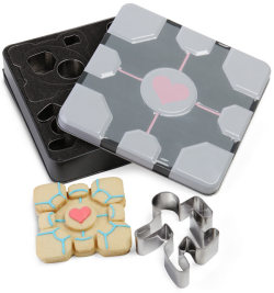 ms-ashri:  snipahv:  purdaldoo:  THESE ARE PORTAL COOKIE CUTTERS.  HOLY SHIT.GET IN MY KITCHEN.RIGHT NOW.  ADSFKJ THINKGEEK YOU ARE SO COOL OMGOD  I NEED THIS LIKE BURNING