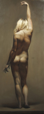 Zack Zdrale, Right Hook, Oil on Canvas, 24 x 10 inches, 2008