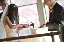 impulsivetrickster:  christinenthi:  giuliaa:  Prior to the wedding, you gather a strong wooden wine box, a bottle of wine and two glasses. Then, also before the ceremony, you both sit down separately and write love notes to each other, explaining your