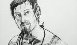 practice drawing Daryl Dixon, using a screencap from the most recent ep