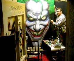 ask-any-joker:  xombiedirge:  Joker Commission by Simon Bisley Somebody, somewhere has this in their home! Yeah well hi sorry but I’m gonna need an invite ASAP cos my retina’s are hungry and that must be devoured.  What’s this? A shrine to little