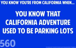 youknowyourefromcaliforniawhen:  http://scarredstars.tumblr.com/  I can never get over this and I babble about it whenever I&rsquo;m there with people not from California. It was an enormous parking lots with sections named after Disney characters.