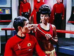 korydwen:   Uhura: You aren’t very persistent, Mister Sulu. The game has rules. You’re ignoring them. I protest and you come back. You didn’t come back.Mirror-Sulu: Now you’re making sense.Uhura: I was getting bored. Of course this isn’t the