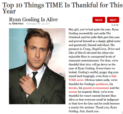 goobercriss:  fuckyeahmcgosling:  Time is thankful for Ryan Gosling  I am Time.  Hey, girl.