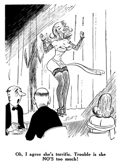  Burlesk cartoon by Bill Ward..   aka. “McCartney” From the pages of the May ‘57 issue of ‘SHOWGIRLS’ humor digest..  