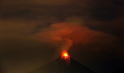 newsflick:  Authorities near Penipe, Ecuador upgraded a possible eruption warning from yellow to orange on Nov. 28, 2011, as the activity of the Tungurahua volcano raised suddenly. Ecuador’s Geophysical Institute says increased activity that began