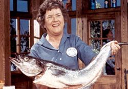 I grew up on a lot of cooking shows, but no one quite as much as Julia Child. She was messy, she was a tad scatterbrained, but she showed me how wonderful cooking can be.  There has never been a cook on TV quite like her.  Just thinking of her takes