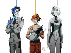 fairinheight:  Gel by *IntroducingEmy   Heee, I love Chell&rsquo;s face. Bwaahh and I want Wheatley&rsquo;s clothes gimme gimme.