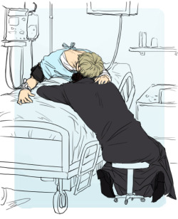 don&rsquo;t worry sherlock, he&rsquo;s fine. this time. beaumontinvestigations: Can you draw something angsty, maybe like John  laying in a hospital bed after an accident and Sherlock crying beside  him?