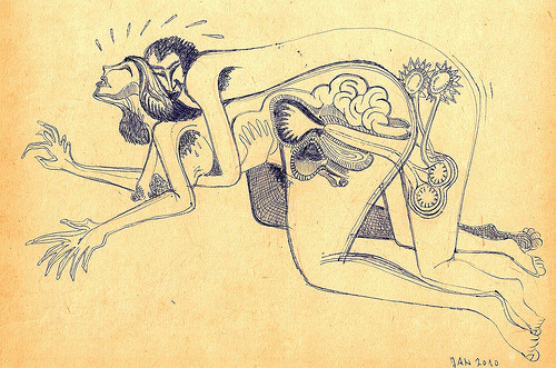 Pencil drawings of cartoon girls nude