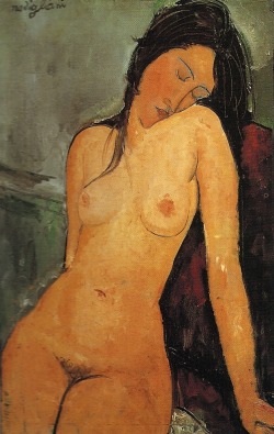 art-sharks-football:  Amedeo Modigliani, Seated Nude, 1916  