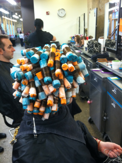 matteabee:  5 hours and 139 curlers later, I had a perm. 