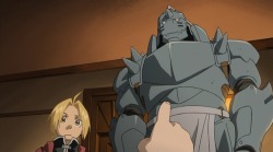 dont-hide-yourself-in-regret:  Alicia: Big brother. Little brother. Edward: Nice to meet you, my name is Edward Elric. This is my younger brother Alphonse Elric. Get that younger brother. Alicia: But, younger means little. You’re little. Alphonse: *While