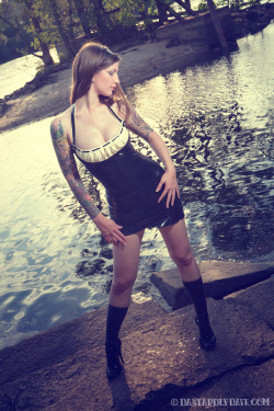 theesylvia:  Photo by @dastardly_dave and @VexClothing dress and knee-highs 