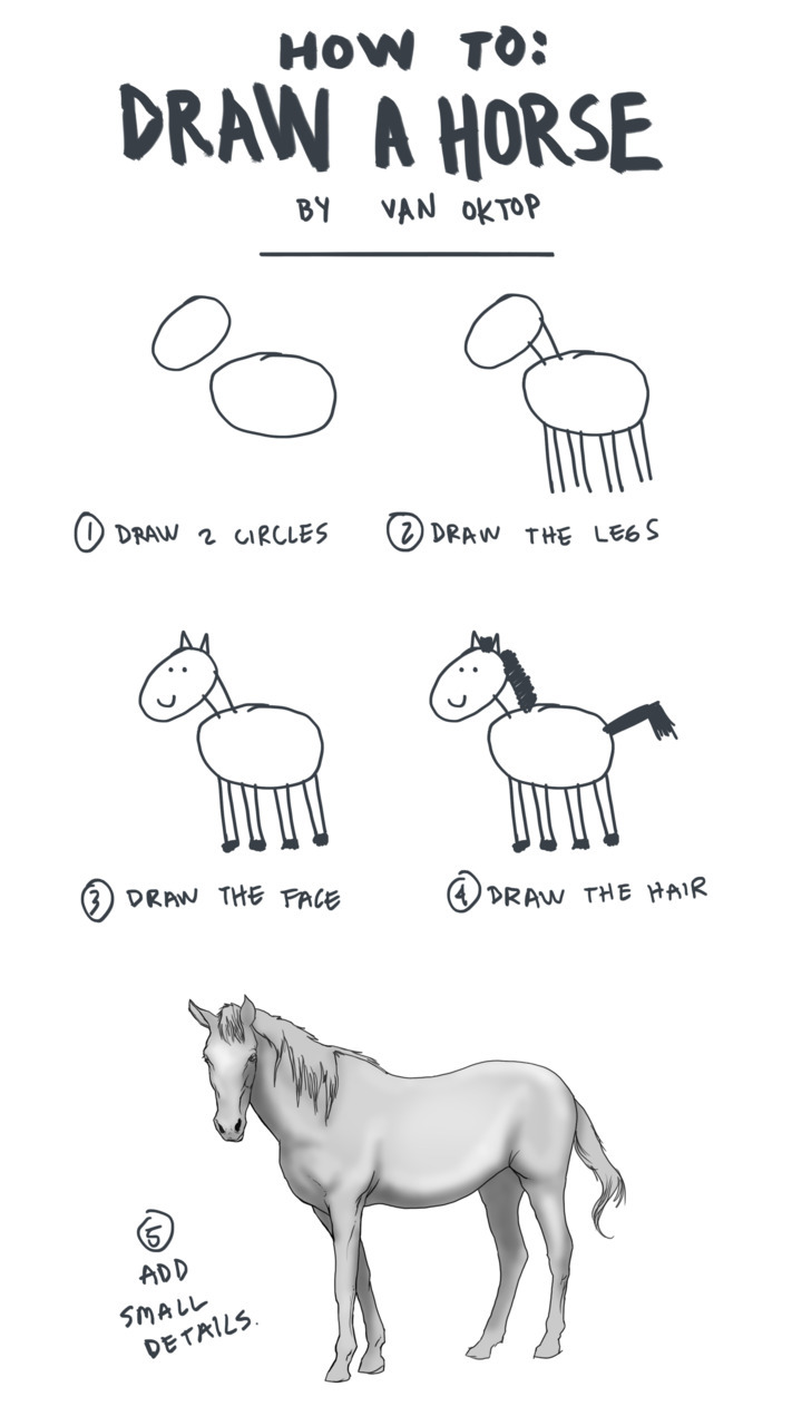 How to draw a horse by Van Oktop