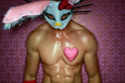 THANK YOU FOR THE LOVE &lt;3 letsgetcultured:  Because men like to be bunnies too. Take that PlayBoy.  Alexander Guerra’s photo series features provactive images of men in bunny masks. When asked what Alexander’s typical work day is like he responded