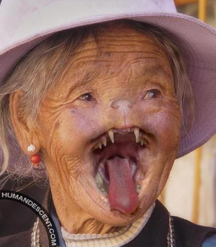 Funny old women ugly face