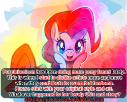cloesy:  misteradventure:  purplekecleon:  artist-confessions:  submitted by -cosumiku  Are you shitting me?  I’ll draw whatever I please, asshat.  Because it pleases me, not because it pleases you. This goes to everyone.  If you really have super