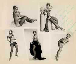 Irma The Body   (aka. Mary Goodneighbor) Rare early 50’s-era promo photo I purchased off eBay quite awhile back.. It&rsquo;s personalized: “To Ann — The best of luck to a real great gal.. — Success &amp; Happiness, Irma”