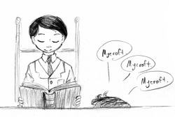 noordzee:  Drawn after that bit in A Scandal in Belgravia where Mycroft mentions Sherlockâ€™sâ€¦ original aspiration in life. Itâ€™s rather scribblyâ€¦. I still wasnâ€™t all that great at drawing the characters as adults, much less children, and I was