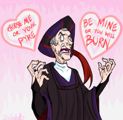 soltian:   brokenviolins:   GUYS.  GUYS.  I MADE FROLLO VALENTINE’S DAY CARDS.    