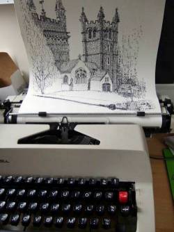 Typewriter illustration by Keira Rathbone