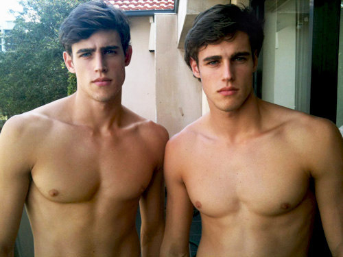 Teenage twin boys models
