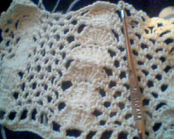 geekygears:  Cripes, this lace. I feel like I’m crocheting with the head of a pin D: 