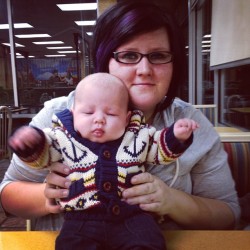 Mom and baby :) dat cardigan. (Taken with instagram)