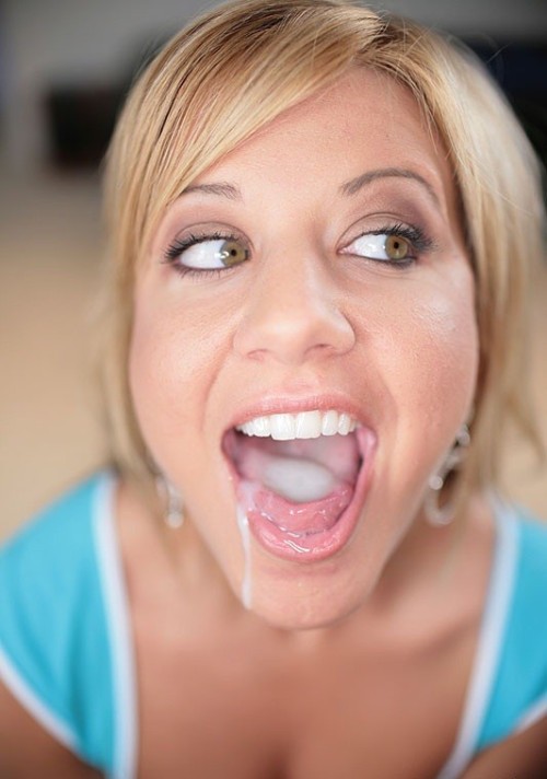Cum on amateur allure tongue