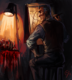 katyamola:  veitstanz:  Worried, can’t sleep, draw self-indulgent stuff. Self-indulgent as in “what if Medic was a medical illustrator”.   WSDJHLSDJk PAINTING AND COLORS AND GORE i love the undertint of red in all of this and i have a secret desire