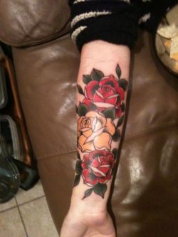 fuckyeahtattoos:  Work done by Megan @ Picture Machine in San Francisco.  With Rose being my middle name it represents my identity.  As well as the beauty of life, death, and everything in-between. 