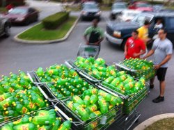 intergaylactic:  freakbast:  so today, my friend Tyler went to Publix. he noticed that there was a promotional sale for Sun Drop, because like no one here buys it, and they were selling them for like almost 6 cents a bottle. so naturally, Tyler bought
