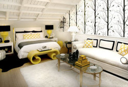 White and yellow bedroom decorating ideas