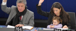 huffingtonpost:  What a great photo.  Licia Ronzulli, European Parliament Member Takes Her Toddler To Work 