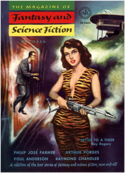 cowsinartclass72:  Fantasy and Science Fiction, October 1953Cover art by Ed Emshwiller  