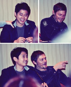 ragingbeard:  allisonhascoolpants:  haeri:  Is anyone else enjoying the Glenn/Daryl bromance as much as I am?!  Yes. Yes, I am.  Hahaha, basically my two favorite characters on the show. 