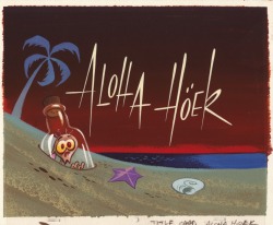 titleart:  The Ren and Stimpy Show - “Aloha Hoëk” (1995) directed by Bill Wray title art by Bill Wray This episode of Ren and Stimpy features a nod to Spümcø favorite, The Flinstones, with two Soviet spies who resemble Fred and Barney. 