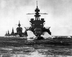 Battleship USS Pennsylvania En route to Lingayen Gulf, Philippines, 1945