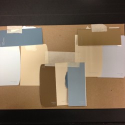 Color swatches we are considering for the living room/bath room. Choosing colors is challenging! (Taken with instagram)