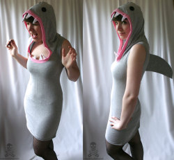 ianbrooks:  Shark Attack Hoodie Dress by Smarmy Clothes Available at etsy for 贻 USD. True facts: one of my life goals is to one day become a shark and short of viciously murdering a shark and wearing its skin, I may just have to settle for this