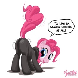 yawg07:  Pinkie Pie - Nothing at all by *mysticalpha I love artists that give them actual horse tails. :D  omg it&rsquo;s perfect&hellip; &lt;3 The fallout from this spandex ponysuit debacle has been quite luscious, i do say. And oooh neato, someone else