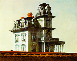  The Bates house in Alfred Hitchcock’s Psycho (1960) was largely modeled on an oil painting at the Museum of Modern Art in New York City. The canvas is called “House by the Railroad” and was painted in 1925 by American iconic artist Edward Hopper.