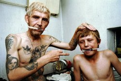 that-girl-chia:  fearvictim: Dad and Son Addicted to Heroin photographed by Anatoly Rakhimbaev  Whoa