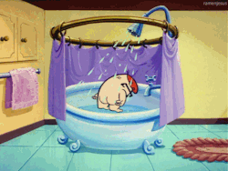 Taking a shower in the morning like