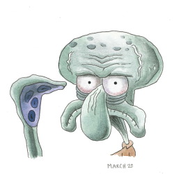 366sketchbook:  80/366 How I feel today. Squidward gets it.  