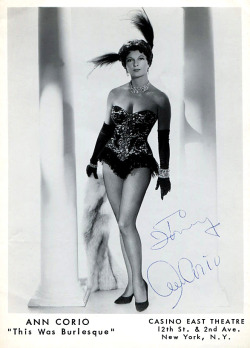  Ann Corio   aka. “The Darling Of Burlesque”.. A 50-something Ann poses for a promotional photo, for her show: “This Was Burlesque”.. Which opened on Broadway in the mid-1960’s, modelled after vintage Burlesque productions from an earlier era..