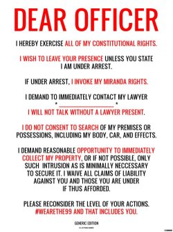 cubanazo: playboydreamz:  KNOW YOUR RIGHTS!   Always good to know your rights :) I’d recommend printing a sheet out with some things to say to protect you from the police such as this one and keeping it in your car or wallet! That’s what I have currently