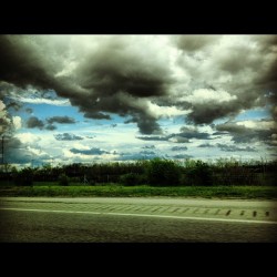 #clouds #landsape #photography #instagram #iphoneography #road #trees #colours (Taken with instagram)